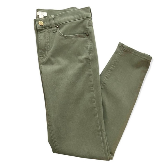 J. Crew Pants - J Crew Skinny Stretch Pants Womens size 25 Sage Green Mid-Rise Classic Stretch